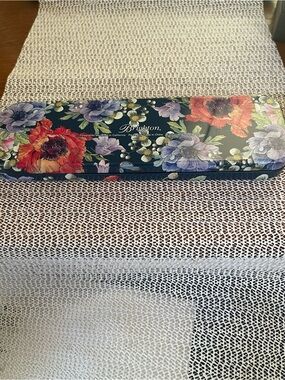 New Brighton Navy Floral Tin Jewelry Case with Multicolor Blooms